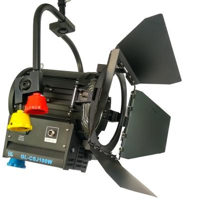 China NO FAN 100W LED Fresnel Light Bi-Color High CRI für Videofilmer Beleuchtung ((Pole-Operated Yoke) zu verkaufen