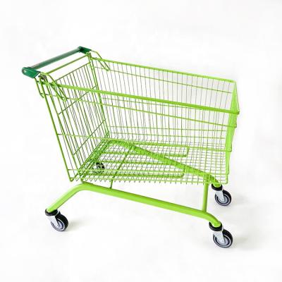 China Unfolding Shopping Carts 175L European Grocery Retail Cart With 4