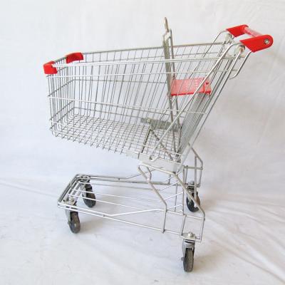 China Shunhong Manufacturer Supermarket Asian Wholesale Metal Wire Trolley Trolley Push Steel Shopping Trolley for sale