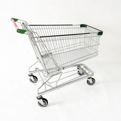 China 4 Wheels Chrome Supermarket Grocery Trolley Geaman Shopping Trolley Collapsible Collapsible Trolley for sale