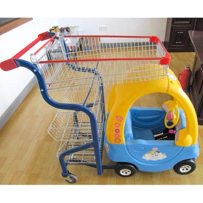 China Strong Shunhong Customized Supermarket Children Kids Shopping Trolley With Toy Car for sale