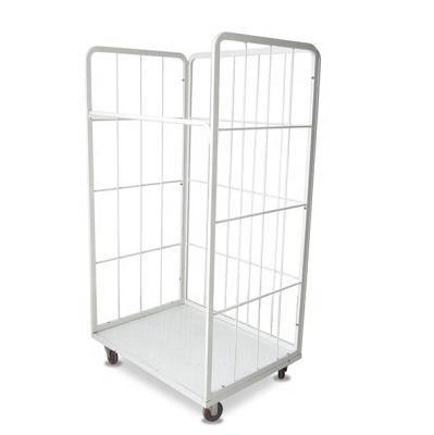 China Stainless Wire Roll Cage Shunhong Customized Supermarket Metal Roll Cage Roll Container for sale