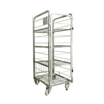 China Easy Folding Steel Dairy Custom Galvanized Milk Price Maker Trolley For Supermarket Shops for sale