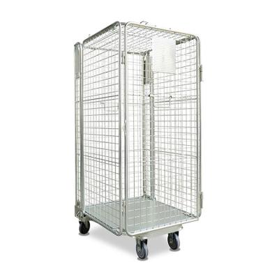 China custom high quality 4side Shunhong collapsible wire mesh roll container with two doors for transportation storage for sale