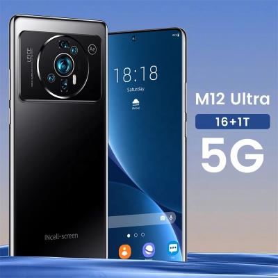 China Factory Wholesale M12 U Itra 5G Smartphone Fast Shipping 7.3 Inch Dual SIM Cellphone Real 4G LTE Screen 16GB+1TB Network USA CDMA for sale