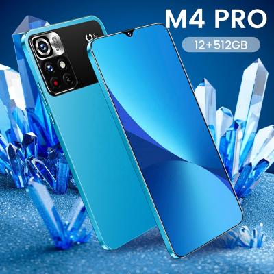 China New M4 Pro Smartphone Dual SIM Card 2022 GB Full Display 12 + 512 GB 6.7 Inch HD Camera Mobile Phones With Face Unlock for sale