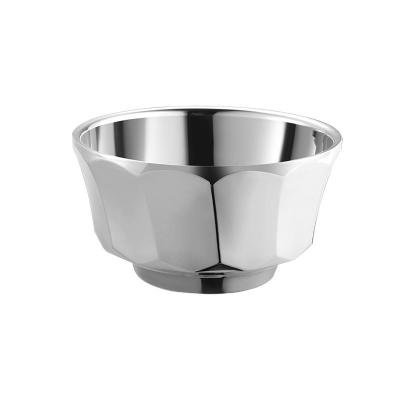 China Sustainable 304 Stainless Steel Bowl Thickened Kids Rice Bowl Household Double Layer Bowl for sale