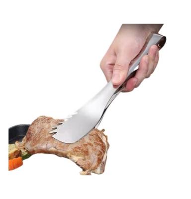 China BBQ Staple 304 Stainless Steel Sustainable Customizable Kitchen Fried Steak Clip Household Bread Tongs for sale