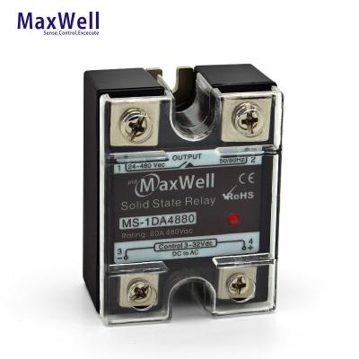 China Maxwell MS-1DA4880 80 Amp DC Control AC Sealed Solid State Relay for sale