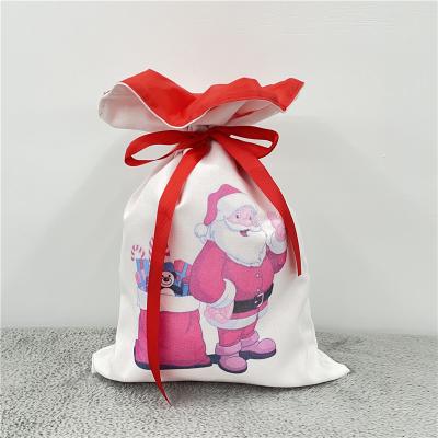 China 100% Polyester Canvas RTS DIY USA Items House Add Vinyl Or Print Bulk Pricing Santa Gift Sack Bags For Dye Heat Press For Present Package Storage Christmas for sale