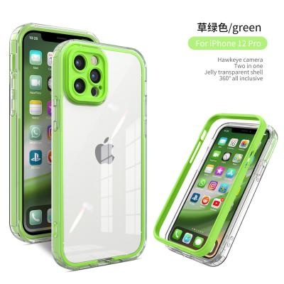 China 2021 New Fashion PC TPU 3 in1 Color Shockproof Transparent Anti-drop View For iPhone 13 12 Max 11Pro Phone Case for sale