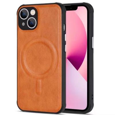 China 2022 Shockproof New Luxury Radio Charging Magnetic Leather Cell Phone Case For iPhone 13 12 11 Pro Max Mini X Back Cover for sale