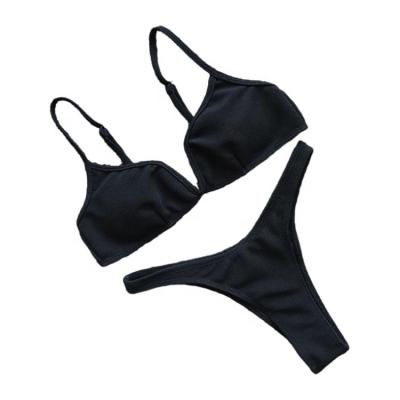 China Simple Popular Pit Strip Bathing Suit Tankini Bikini 2022 Steel V-shaped Firm Support New Color Swimwear for sale