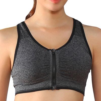 China Women Breathable Warm Zipper Lift Up Yoga Sports Bra Vest Sports Fitness Bras Cheap Sports Bra Tops Shockproof Breathable Bra for sale