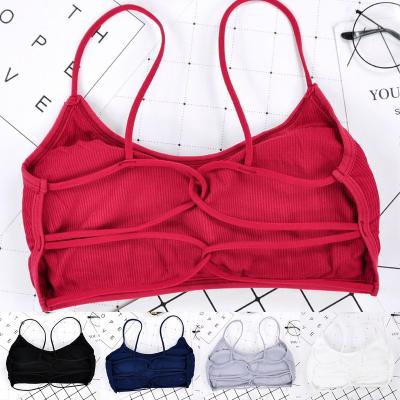 China Breathable Women Sports Bras For Fitness Yoga Running Jogging Gym Wear Stretch One Size Padded Sport Top Seamless Athletic Vest Yoga Bra for sale