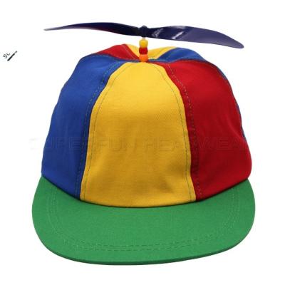 China COMMON Empty Cotton Helicopter Hat 100% Flat Brim Hat With Propeller for sale