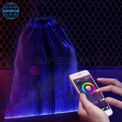 China With USB With Changeable Fiber Fabric New Design 7 Color USB Flashing Bag Backpack LED Flashing Bag for sale