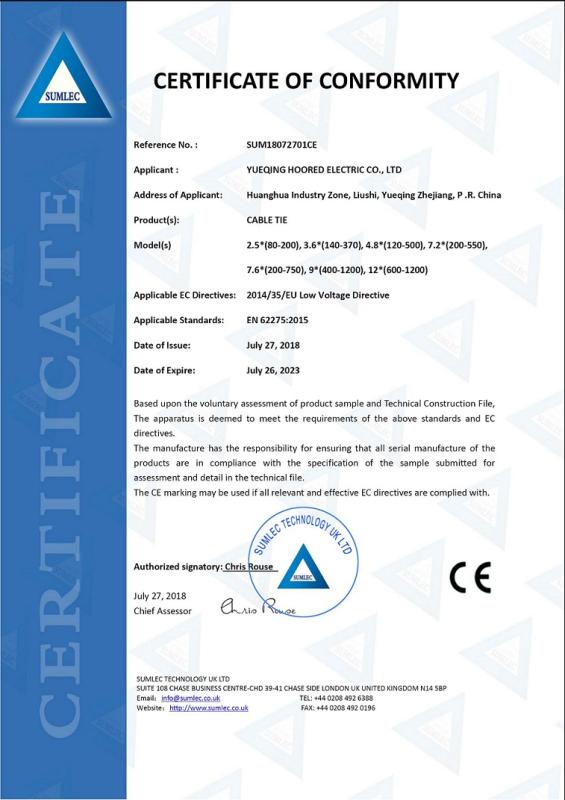 CE - Yueqing Hoored Electric Co., Ltd.