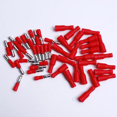 China Copper/PVC/Brass 100pcs Fully Female&Male Insulated Bullet Terminals Crimp Electrical Connector for sale