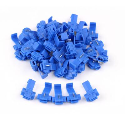 China Low 100 Pcs Low Braking Crimp Wire Electrical Cable Connector Scottish Quick Splice Blue Terminal for sale