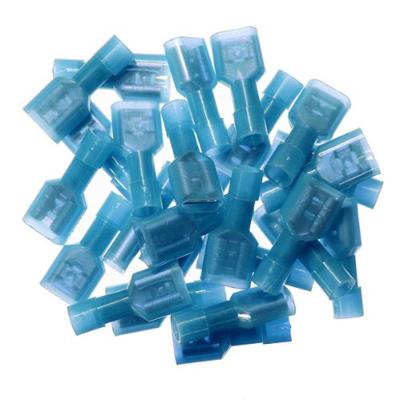 China 100pcs Nylon Female Blue 16-14 Gauge Fully-Insulated Quick Disconnects Wiring Harness for sale