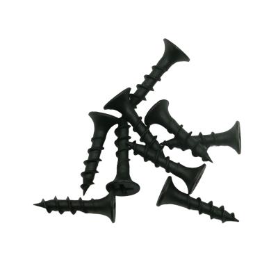 China Factory Direct Sales Black Phosphor Black High Quality Crude Teeth Crossed Horn Head Slot Screw Drywall Flat Key Nails for sale