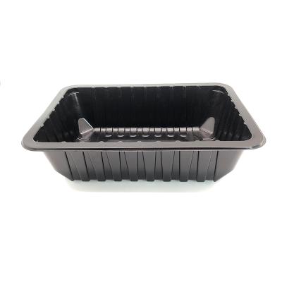 China Wholesale Black Plastic Plastic Frozen Food Packing Tray Blister PP Agriculture Tray Chicken Fish Meat Tray Plastic Food Tray for sale