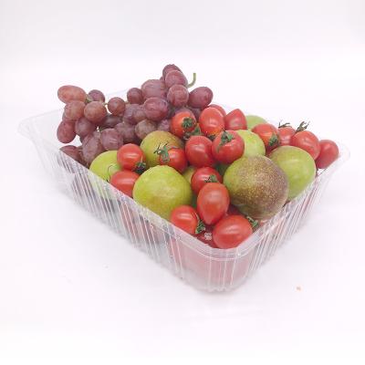 China Customized Disposable PET Fresh Vegetable Tray Disposable Plastic Tray Supermarkets Fruit Tray for sale