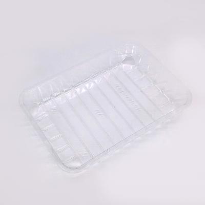 China Eco-friendly disposable plastic transparent PET food tray plastic tray for fruit vegetable packing for sale