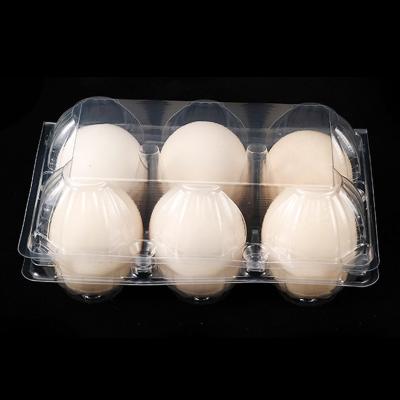 China Agriculture Customized Wholesale Plastic Egg Tray Chicken Duck Goose Bird Poultry Egg Packaging Tray For Six Eggs for sale