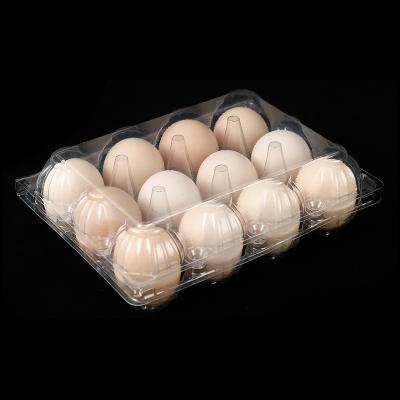 China Plastic Agriculture PET 12 Holes Lean Plastic Disposable Goose Egg Packing Tray Egg Blister Packing Tray for sale