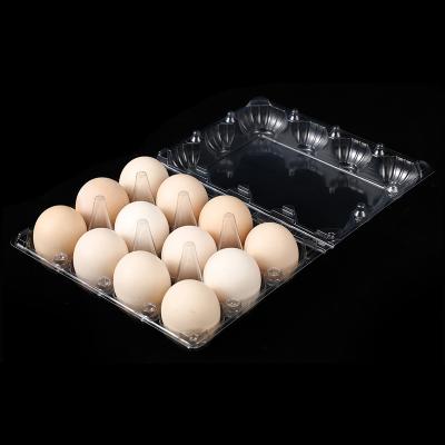 China Wholesale Disposable Agriculture PET Blister Goose Egg Packing Tray 12 Holes Clear Egg Trays for sale