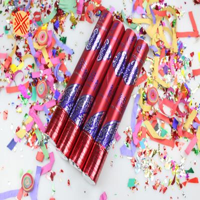 China Wedding compressed /holiday party decoration 60cm 80cm 100cm air to compare party confetti spray confetti party snap iron bottle for sale