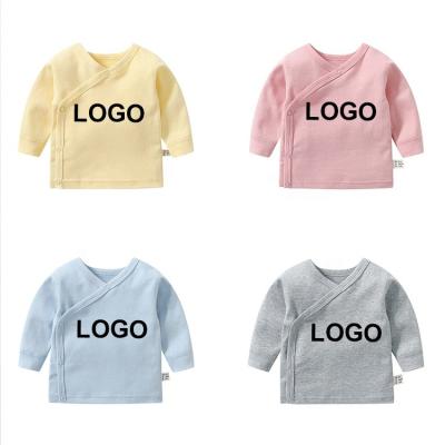 China 100% Unisex Autumn Spring Logo Brand Boy Girl Baby T-Shirts Designs Breathable Custom Cotton Long Sleeves for sale