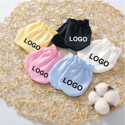 China Brand Logo Cotton Casual Soft Newborn Baby Soft Anti Scratch Gloves Baby Mittens for sale