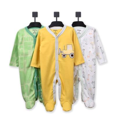 China Wholesale Hot Selling Unisex Pure Newborn Good Quality Long Sleeve 100% Casual Baby Sleepsuit Cotton Baby Pajamas Suit for sale