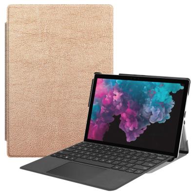 China Anti-scratch New Arrival Rugged Black Leather Cover Case For Microsoft Surface Pro 6 / Pro 5 Pro 4 for sale