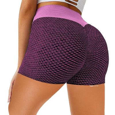 China Breathable Jacquard Bubble Butt Lift Shorts Buttocks Lift Slim Fitness Stretch Yoga Pants Summer for sale