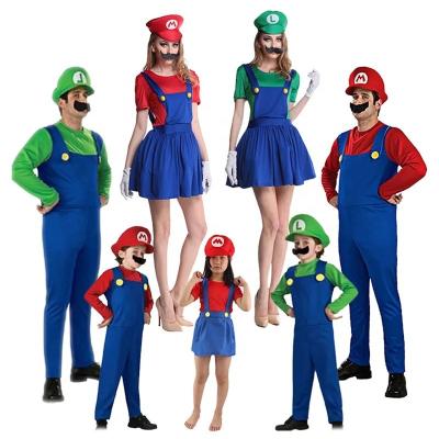 China Polyester Halloween Costume Cosplay Family Costume Mario Costumes Adult Children Role-Playing Clothes for sale