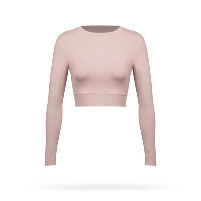 China Jenny New Women's Navel Sexy T-shirt Breathable Long Sleeved Top Exposed Tight Sports Sports Fitness Yoga Suit Clothes for sale