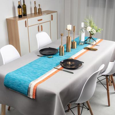 China Viable hot sale washable popular woven restaurant pvc table runner dining table mat teslin place mat woven table runner for sale