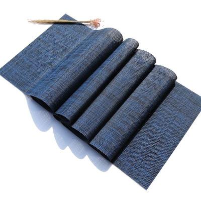 China Durable popular dining table runner teslin place mat woven restaurant washable PVC table runner for sale