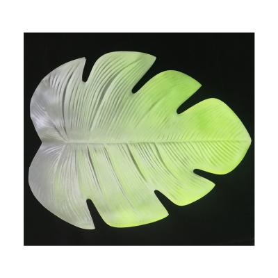 China 2021 New Viable Leaves Design Non Slip EVA Place Mat Color Heat Insulation Holiday Table Mat Pure Foaming Luxury Cup Mat for sale