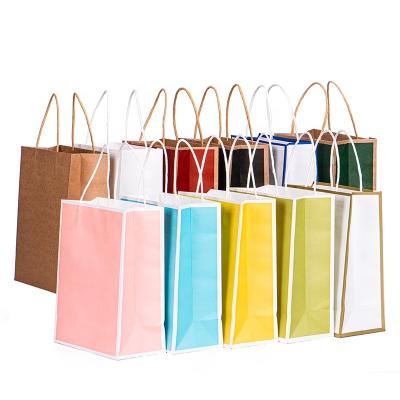 China Eco - Friendly Fashionable Bags With Custom Logo Take Away Food Kraft Paper Bag for sale