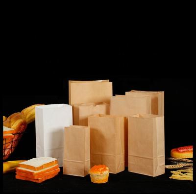 China Eco - Friendly Custom Brown Kraft Paper Cheap Food Packaging Bread Bag , Greaseproof Food Paper Bag for sale