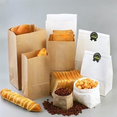 China Recycled Disposable Custom Printed Materials Kraft Paper Food Packaging Quick Bag for sale