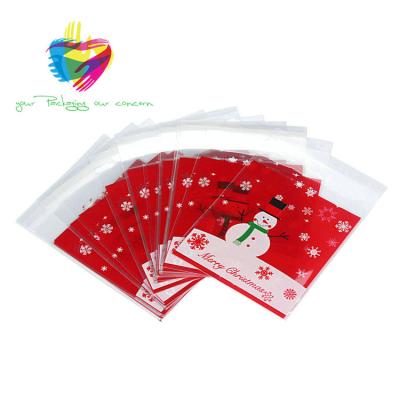 China Yiwu printing disposable durable custom bopp cellophane bag for Christmas for sale