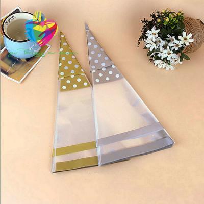 China Yiwu Wholesale Free Sample Hot Popular Disposable Clear Transparent Triangle Waterproof Cone Shaped Plastic Bags for sale