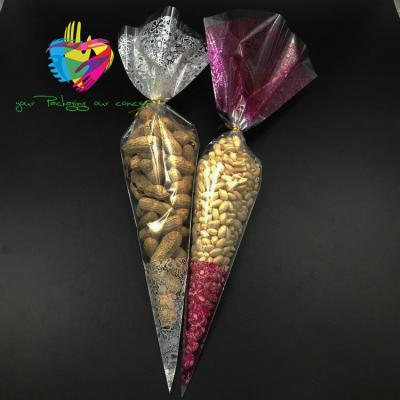 China Alibaba Disposable Good Selling Custom Colored Plastic Cone Soft Bags for sale