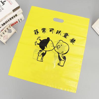 China Disposable Custom Design Logo Printing Plastic Online Shopping Bag With Die Cut Handle Bags for sale